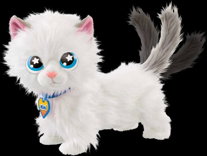 Bizak Mimi Mimitos - Peluche interactive chaton qui marche et miaule - Fonction tactile avec piles incluses