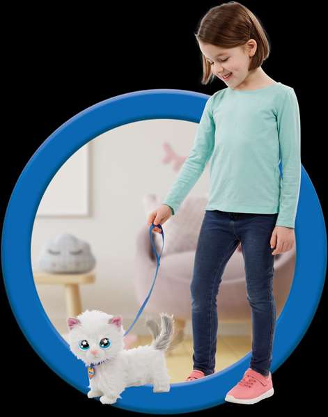 Bizak Mimi Mimitos - Peluche interactive chaton qui marche et miaule - Fonction tactile avec piles incluses