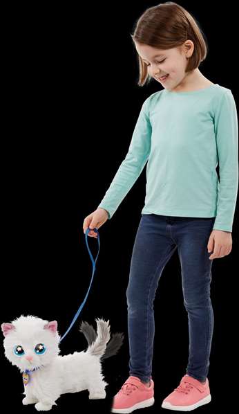 Bizak Mimi Mimitos - Peluche interactive chaton qui marche et miaule - Fonction tactile avec piles incluses