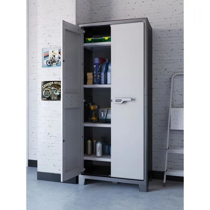 Keter Armoire Haute Titan 44 x 80 x 182 cm - Gris - Rangement Garage Atelier