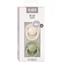 BIBS Sucette DeLux Embout rond Silicone Ivory Sage - Pack de 2