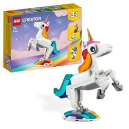 LEGO Creator 3-en-1 31140 La Licorne Magique, Hippocampe et Paon