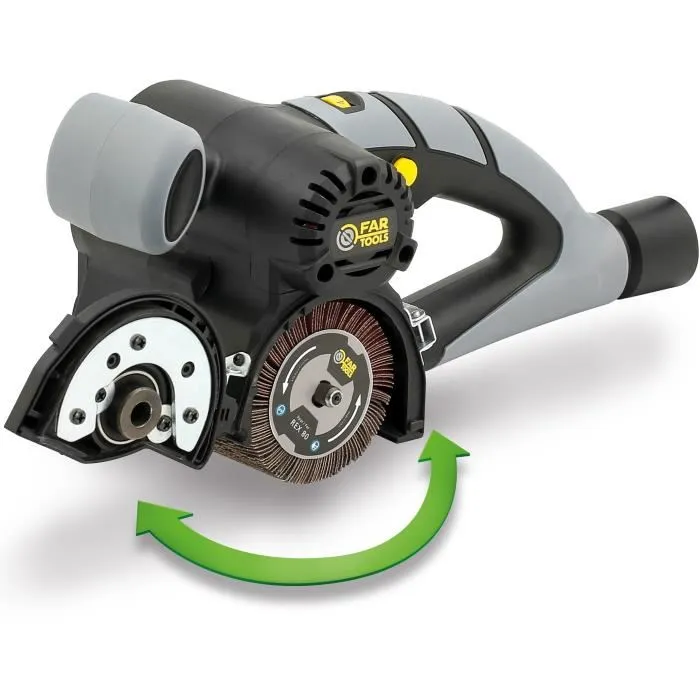 Fartools Rénovateur compact multi-matériaux 420W Ø80mm avec brosses abrasives - Vitesse variable 1000-3200 tr/min pour bois, métal, pierre