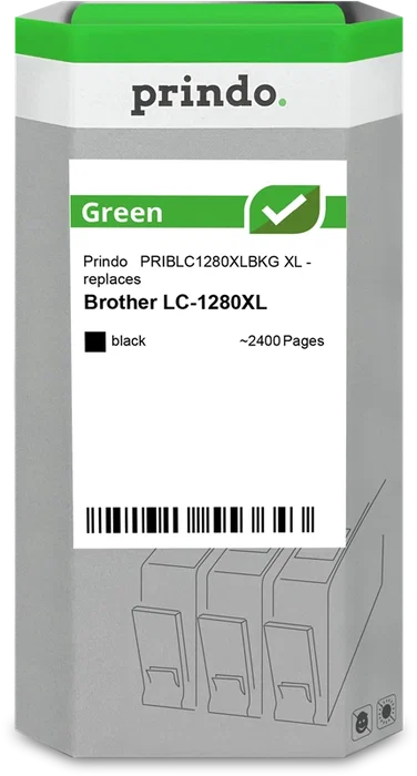 Prindo Green XL Cartouche d'encre noir compatible Brother LC1280XLBK Prindo Green XL Cartouche d'encre noir compatible Brother LC1280XLBK
