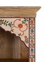 GINER Y COLOMER Bibliothèque ou Vitrine Décorative en Bois de Mango avec Détails Floraux Peints à la Main - Structure à Deux Compartiments et Porte Abattante