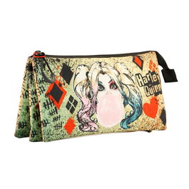Karactermania Porte-tout triple Harley Quinn DC Comics Mad Love - 10 x 23,5 x 5 cm
