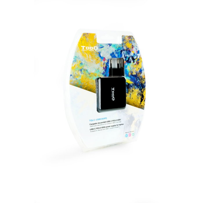 TooQ TQLC-USBC65PD Chargeur Portable USB-C 65W Power Delivery Noir
