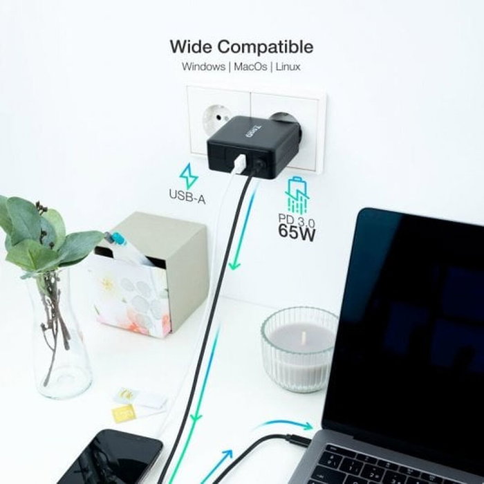 Chargeur d'ordinateur portable TooQ TQLC-USBC65PD 65 W