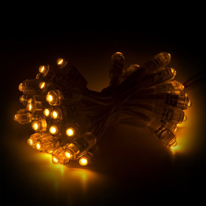 Epistar Pixel LED Jaune - Chaîne de 50 unités 0,1W 2Lm 9mm 5V Epistar Pixel LED Jaune - Chaîne de 50 unités 0,1W 2Lm 9mm 5V