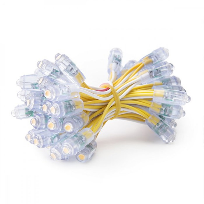 Epistar Pixel LED Jaune - Chaîne de 50 unités 0,1W 2Lm 9mm 5V Epistar Pixel LED Jaune - Chaîne de 50 unités 0,1W 2Lm 9mm 5V