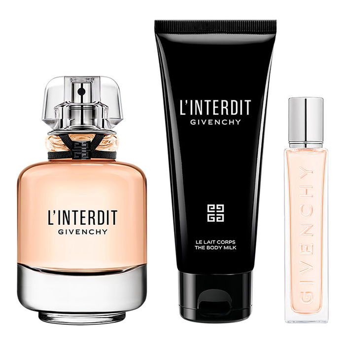 Givenchy L'Interdit - Ensemble Coffret Découverte 3 Pièces - Eau de Parfum pour Femme (80 ml + 12,5 ml + Lait Corps 75 ml)