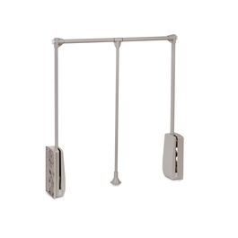 Emuca Penderie rabattable pour armoire Hang, 600 - 830, Peint gris pierre, Acier et Plastique.