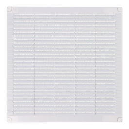 Edm Grille de ventilation carrée ABS blanche 300x300x7mm avec bouchons et moustiquaire