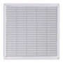 Edm Rejilla de ventilación cuadrada blanca con tapones y mosquitera 300x300x7mm