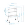 Tooq FS20205 Support Sol Avec Roues pour écrans 50"-86" VESA 800x600, Gris Métallisé