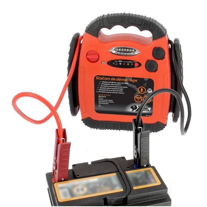 XLPERFORMTools Station de démarrage 600 A avec batterie 17 Ah et lampe LED