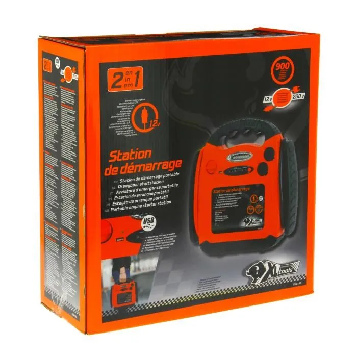 XLPERFORMTools Station de démarrage 600 A avec batterie 17 Ah et lampe LED