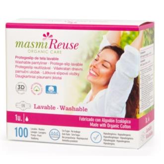 MASMI Protège-slips lavable en tissu avec ailettes - Hypoallergénique, en coton biologique certifié GOTS, couleur lilas, réutilisable jusqu'à 100 lavages MASMI Protège-slips lavable en tissu avec ailettes - Hypoallergénique, en coton biologique certifié GOTS, couleur lilas, réutilisable jusqu'à 100 lavages