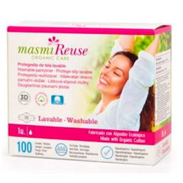 MASMI Protège-slips en tissu lavable avec ailes, Lila