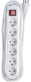 MicroConnect Multiprise danoise à 6 prises, 3m, blanche
