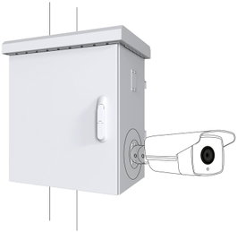 Lanview Maxi Classic Armoire CCTV montée sur poteau pour 4 caméras