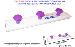 GISDALIA FINSTOCK Percha en plastique lilas avec 3 pompons