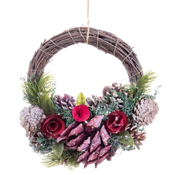 Couronne de Noël Rouge Multicouleur Rotin Plastique Foam Ananas 24 x 22 x 8 cm Couronne de Noël Rouge Multicouleur Rotin Plastique Foam Ananas 24 x 22 x 8 cm