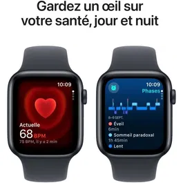 Apple Watch SE GPS 44 mm Boîtier Aluminium Minuit Bracelet Sport Minuit M/L