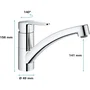 GROHE Mitigeur d'évier Start Eco chromé avec bec bas - Technologie LongLife pour eau potable sans plomb ni nickel