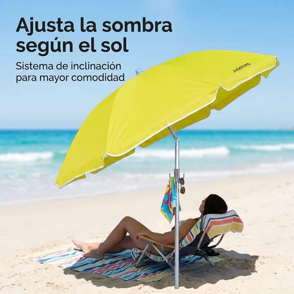 JugaToys Parasol Polinylon Jaune 220cm
