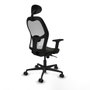 Piqueras y Crespo Chaise de Bureau avec Appui-tête Jorquera 2D036N1 Noir