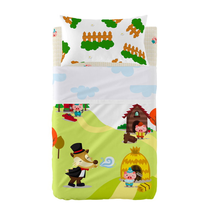 Jeu de draps HappyFriday Mr Fox Piggys Multicouleur Lit de bébé 2 Pièces Jeu de draps HappyFriday Mr Fox Piggys Multicouleur Lit de bébé 2 Pièces