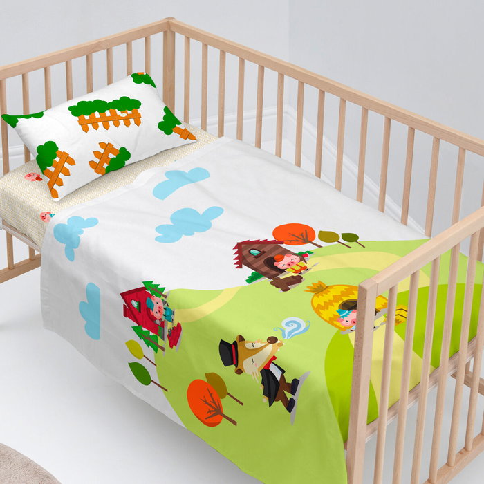 Jeu de draps HappyFriday Mr Fox Piggys Multicouleur Lit de bébé 2 Pièces Jeu de draps HappyFriday Mr Fox Piggys Multicouleur Lit de bébé 2 Pièces