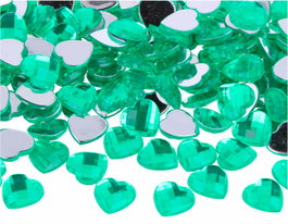 Innspiro Gemas decorativas acrílicas cœur vert 14x14mm 500u.