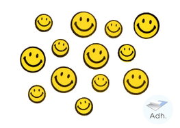 Innspiro Visages souriants en mousse EVA adhésive jaune, 60 pièces
