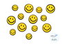 Innspiro Visages souriants en mousse EVA adhésive jaune, 60 pièces