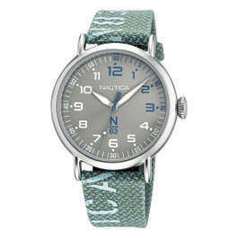 Nautica NAPLSF019 montre analogique homme gris et vert