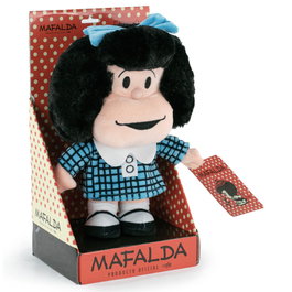 BARRADO Peluche Mafalda en robe bleue 28cm