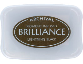 Tsukineko Tampon BRILLIANCE Noir éclair effet nacré 95x65mm