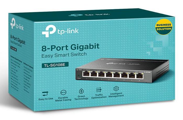 TP-Link Omada TL-SG108E Switch Gigabit 8 Ports RJ45 10/100/1000 Mbps QoS VLAN Jumbo Frame