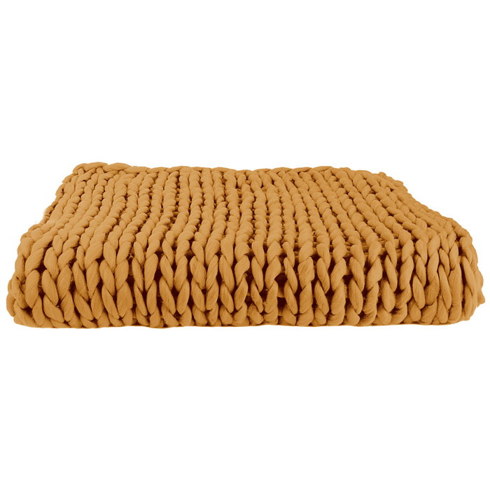 Home Deco Factory Couverture en tricot épais Jaune