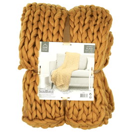 Home Deco Factory Couverture en tricot épais Jaune