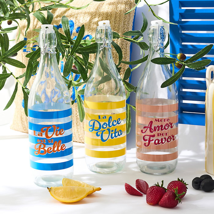 Home Deco Factory Bouteille en verre Dolce Vita 1 L