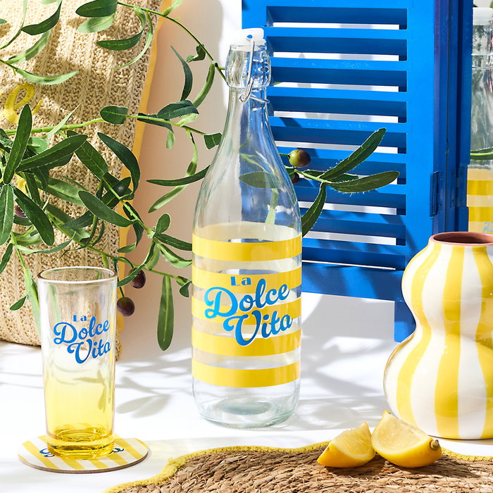 Home Deco Factory Bouteille en verre Dolce Vita 1 L
