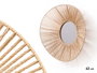 Giftdecor Miroir Vuelo Oval 62 x 57 cm avec Corde en Verre, Métal et Papier Naturel (Set de 4)