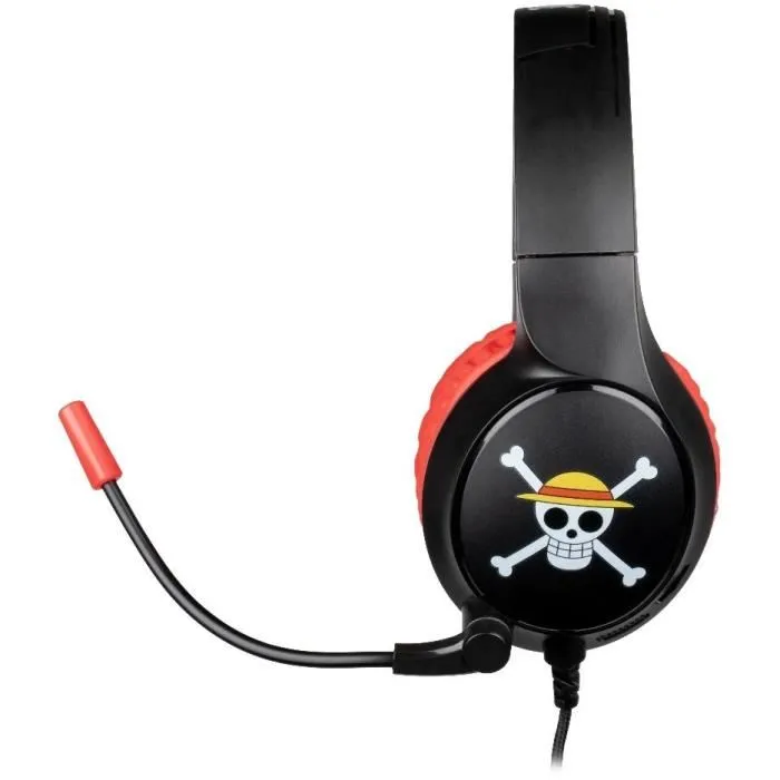 Konix - Casque Gaming Filaire à Micro Intégré avec Prise Jack 3,5 mm - Thème One Piece (Luffy) - Compatible PC, PS4, PS5, Switch, Xbox Konix - Casque Gaming Filaire à Micro Intégré avec Prise Jack 3,5 mm - Thème One Piece (Luffy) - Compatible PC, PS4, PS5, Switch, Xbox