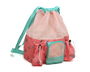 KioKids Sac de plage et sac à dos pour enfant avec motif tortues roses, 10 litres, 3 poches, respirant, polyester - Collection Happy Summer