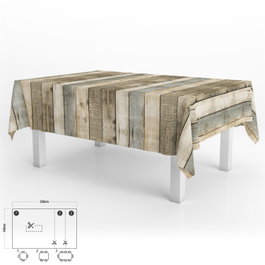 ORYX Nappe Rectangulaire Motif Planches de Bois 140 x 250 cm