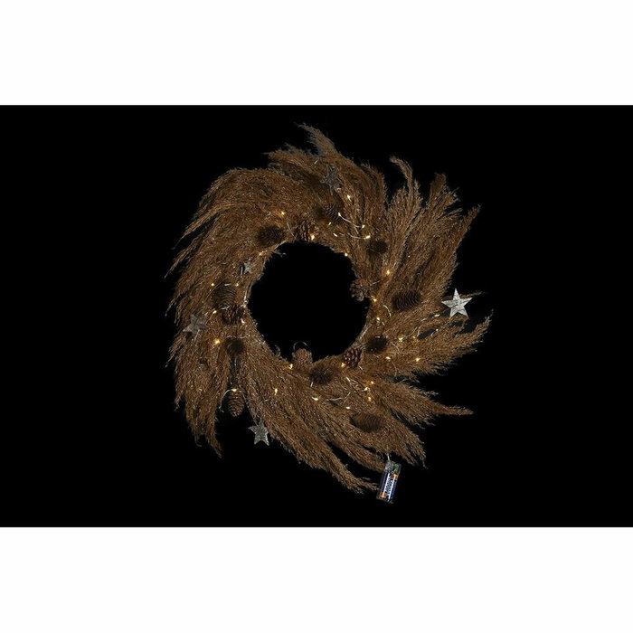 Couronne de Noël DKD Home Decor Fleur (2 Unités) (60 x 5 x 60 cm)