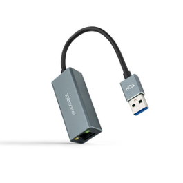 Nanocable 10.03.0405 Câble Convertisseur USB 3.0 vers RJ45 Ethernet Gigabit 10/100/1000 Mbps, Aluminium Gris 15 cm